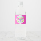 Pop it Birthday Party Personated Pink Waterfles Etiket (Voorkant)