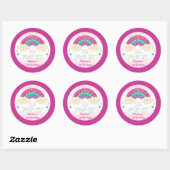 Pop it Birthday Party Rainbow Gepersonaliseerd Ronde Sticker (Vel)