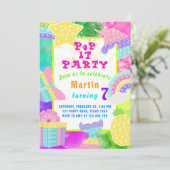 Pop It Birthday party 🥳 Uitnodiging (Staand voorkant)