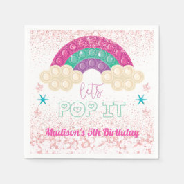 Pop it Birthday Rainbow Gepersonaliseerd Servet
