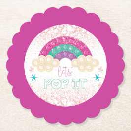 Pop it Birthday Rainbow Girl Kartonnen Onderzetters