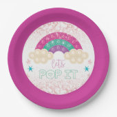 Pop it Birthday Rainbow Papieren Bordje (Voorkant)