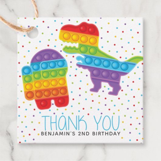 Pop It Boy Birthday Dank u Bedankjes Labels (Voorkant)