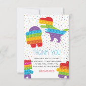 Pop It Boy Birthday Dinosaur Robot Bedankkaart (Voorkant)