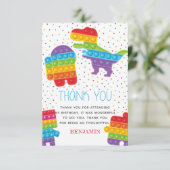 Pop It Boy Birthday Dinosaur Robot Bedankkaart (Staand voorkant)