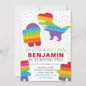 Pop It Boy Birthday Dinosaur Robot Birthday Kaart (Voorkant)