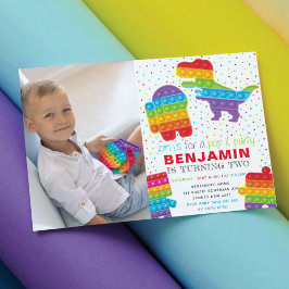 Pop It Boy Birthday Dinosaur Robot Foto Kaart