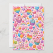 Pop-It Candyland Verjaardagsfeestje Kaart (Achterkant)