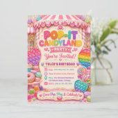 Pop-It Candyland Verjaardagsfeestje Kaart (Staand voorkant)