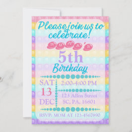 Pop IT Custom Bubble BIrthday Invitation Kaart