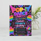 Pop It Dans Verjaardagsfeestje Kaart (Staand voorkant)