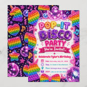 Pop It Disco Verjaardagsfeestje Kaart (Voorkant / Achterkant)