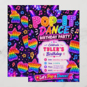 Pop It Disco Verjaardagsfeestje Kaart (Voorkant / Achterkant)