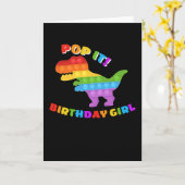 Pop it Dot Day T-Rex Birthday Girl Kaart (Gele Bloem)