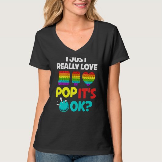 Pop It Fidget Speelgoed Game Funny Stress Bubble T-shirt (Voorkant)