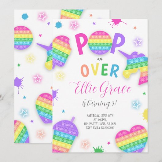 Pop IT Fidget Speelgoed Kaart (Voorkant / Achterkant)