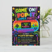 Pop It Gamer Feest Verjaardagsfeest Kaart (Staand voorkant)