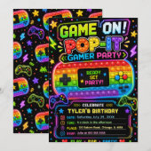 Pop It Gamer Feest Verjaardagsfeest Kaart (Voorkant / Achterkant)