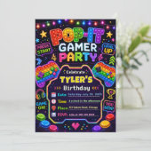 Pop It Gamer Feest Verjaardagsfeest Kaart (Staand voorkant)