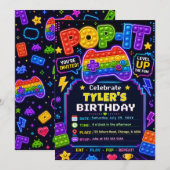 Pop It Gamer Feest Verjaardagsfeest Kaart (Voorkant / Achterkant)