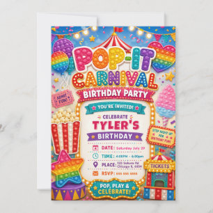 Pop-It Kermis Verjaardagsfeestje Kaart