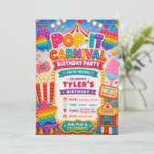 Pop-It Kermis Verjaardagsfeestje Kaart (Staand voorkant)