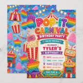 Pop-It Kermis Verjaardagsfeestje Kaart (Voorkant / Achterkant)