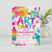 Pop-It Kunst Verjaardagsfeestje Kaart (Staand voorkant)