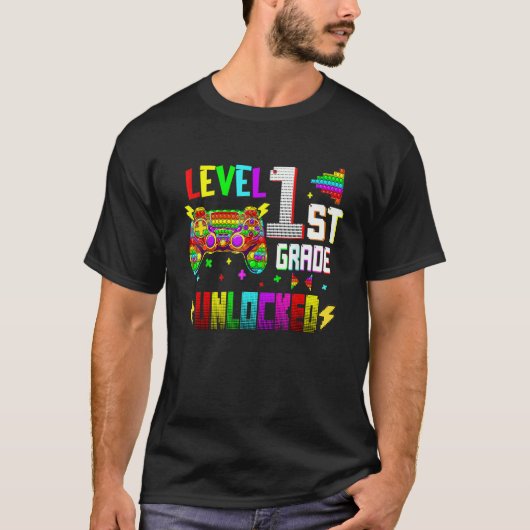 Pop It Level 1st Grade Unlocked Video Games Back T T-shirt (Voorkant)