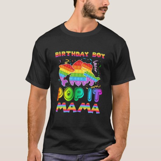 Pop It Mama Of The Birthday Boy Pop It Shark Dinos T-shirt (Voorkant)