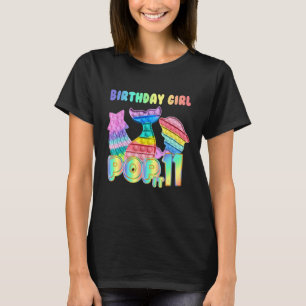 Pop It Mermaid 11th Birthday Girl Fidget Speelgoed T-shirt