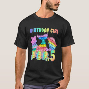 Pop It Mermaid Birthday Girl Fidget Speelgoed 5th T-shirt