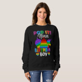 Pop it Nina Birthday Boy Fidget Kind Matching Fami Trui (Voorkant volledig)