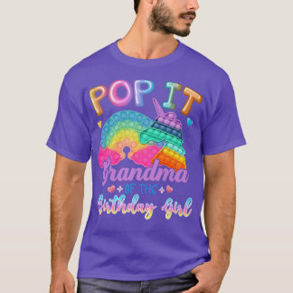 Pop it oma van de Birthday Girl Kinder Familie Ma T-shirt