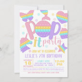 Pop it Party Birthday Invitation - Pastel Kaart (Voorkant)