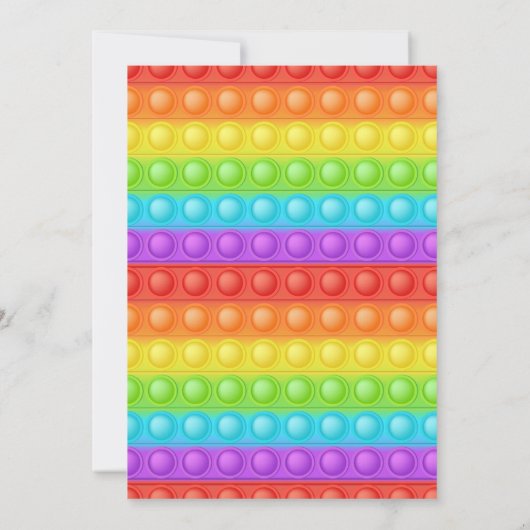 Pop It Party Birthday Invitation - Rainbow Kaart (Achterkant)