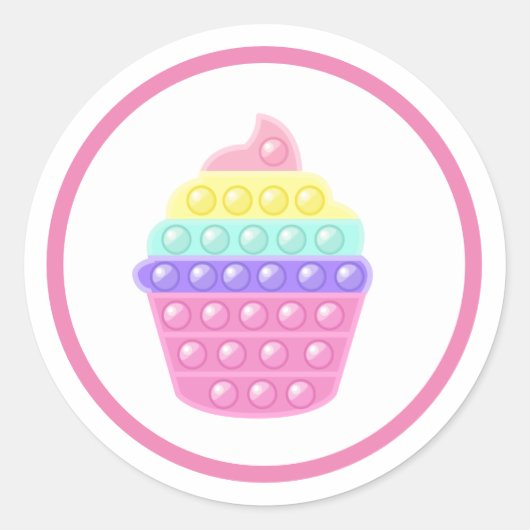 Pop it party cake ronde sticker (Voorkant)