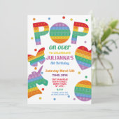 Pop it Party Fidget Birthday Uitnodiging (Staand voorkant)