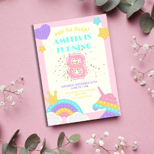 Pop IT Party Levendige Verjaardagsuitnodiging Kaart