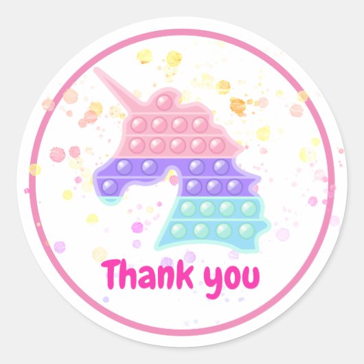 Pop it pastei klassieke ronde sticker (Voorkant)