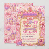 Pop-It Prinses Verjaardagsfeestje Kaart (Voorkant / Achterkant)