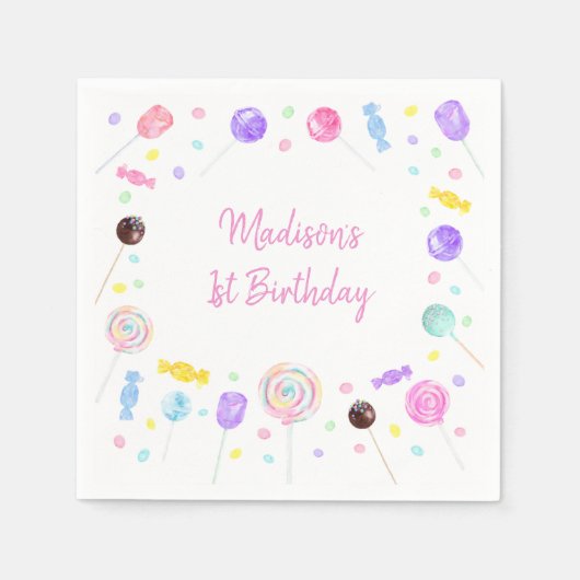 Pop it Regenboogroze gouddag Servet (Voorkant)