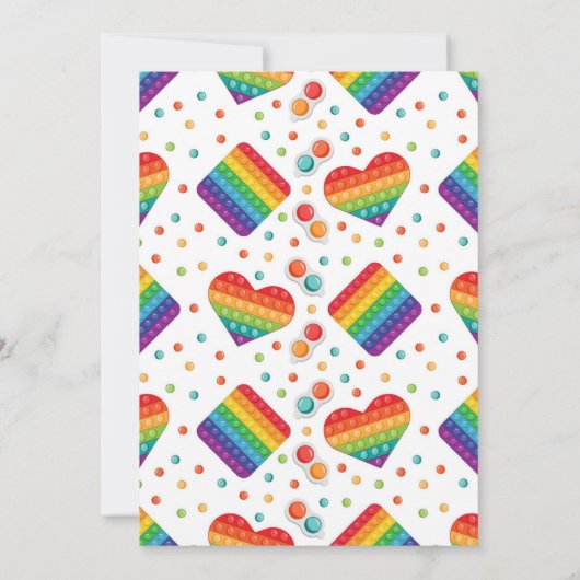 Pop It Speelgoed Regenboog Kleuren Kinderen Verjaa Kaart (Achterkant)