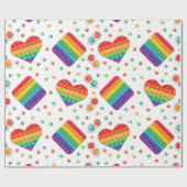 Pop It Speelgoed regenboogkleuren Birthday Cadeaupapier (Vlak)