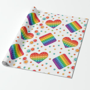 Pop It Speelgoed regenboogkleuren Birthday Cadeaupapier