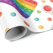 Pop It Speelgoed regenboogkleuren Birthday Cadeaupapier (Rol Hoek)