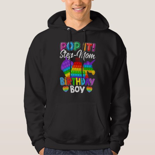 Pop It Step Moeder Verjaardagsjongen Fidget Kind M Hoodie (Voorkant)