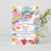 Pop it Uitnodiging (Staand voorkant)