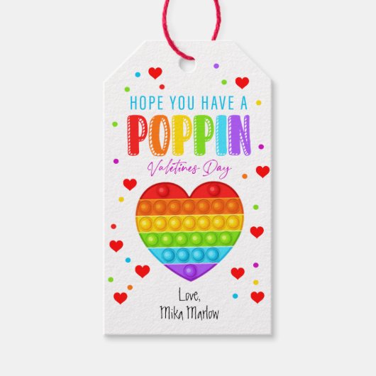 Pop IT-Valentijnsdag Cadeaus Cadeaulabel (Voorkant)