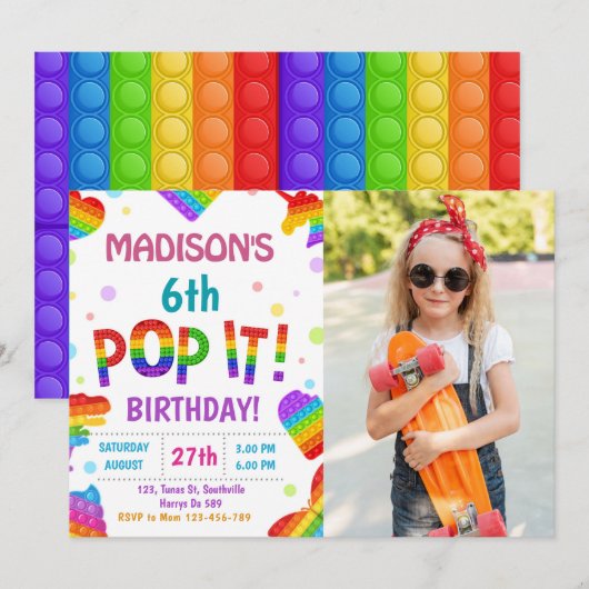 Pop IT Verjaardag Kaart (Voorkant / Achterkant)